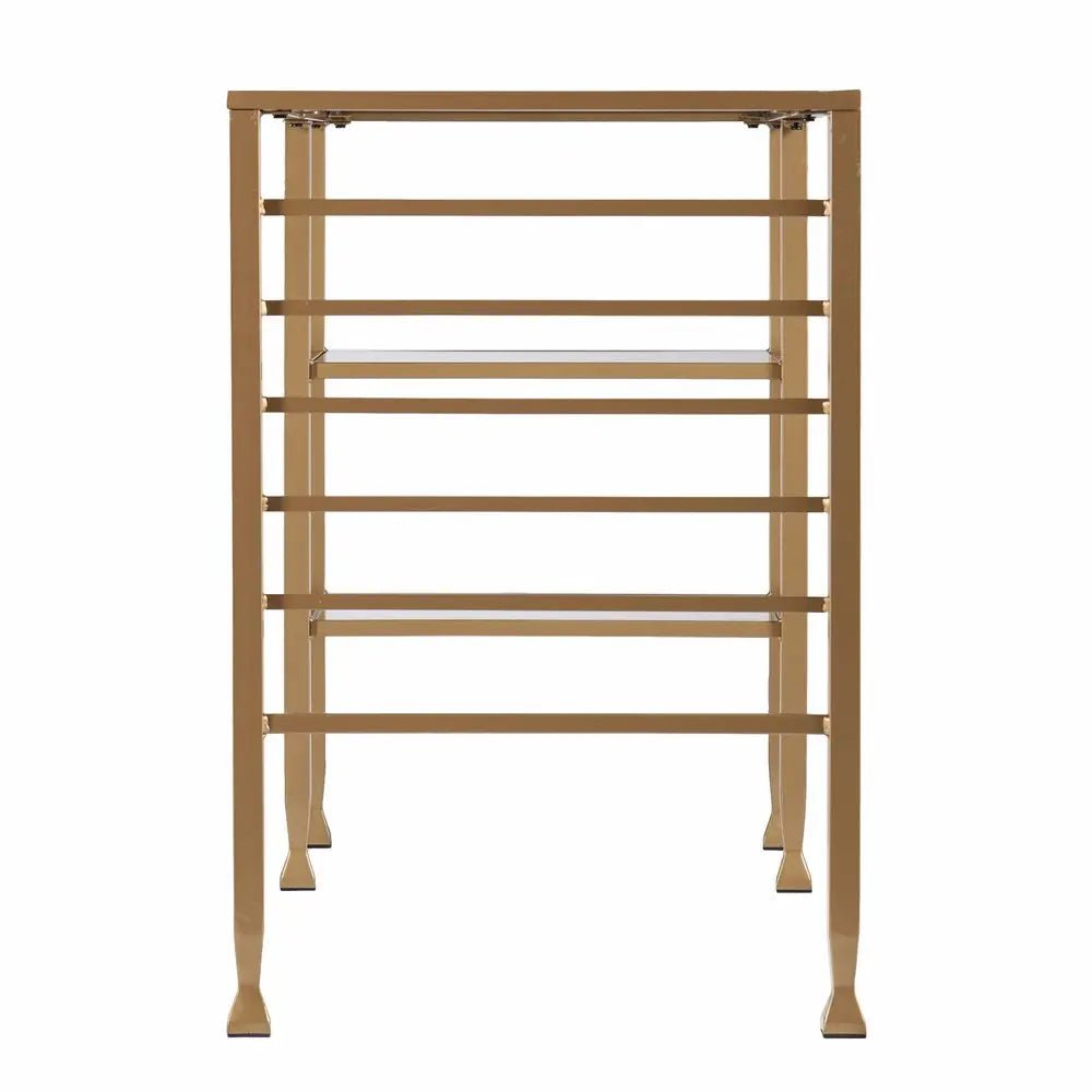 43" Clear and Gold Glass Writing Desk - NOBLE HOME INTERIORS