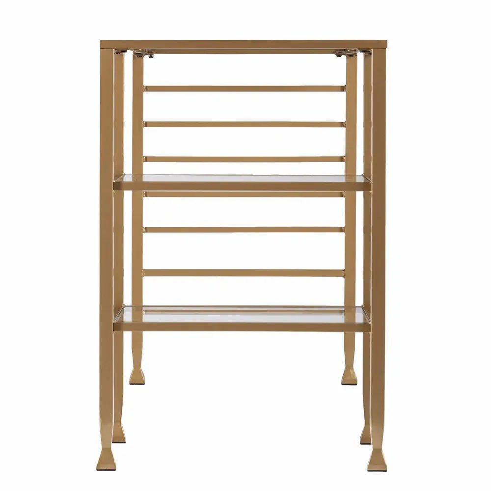 43" Clear and Gold Glass Writing Desk - NOBLE HOME INTERIORS