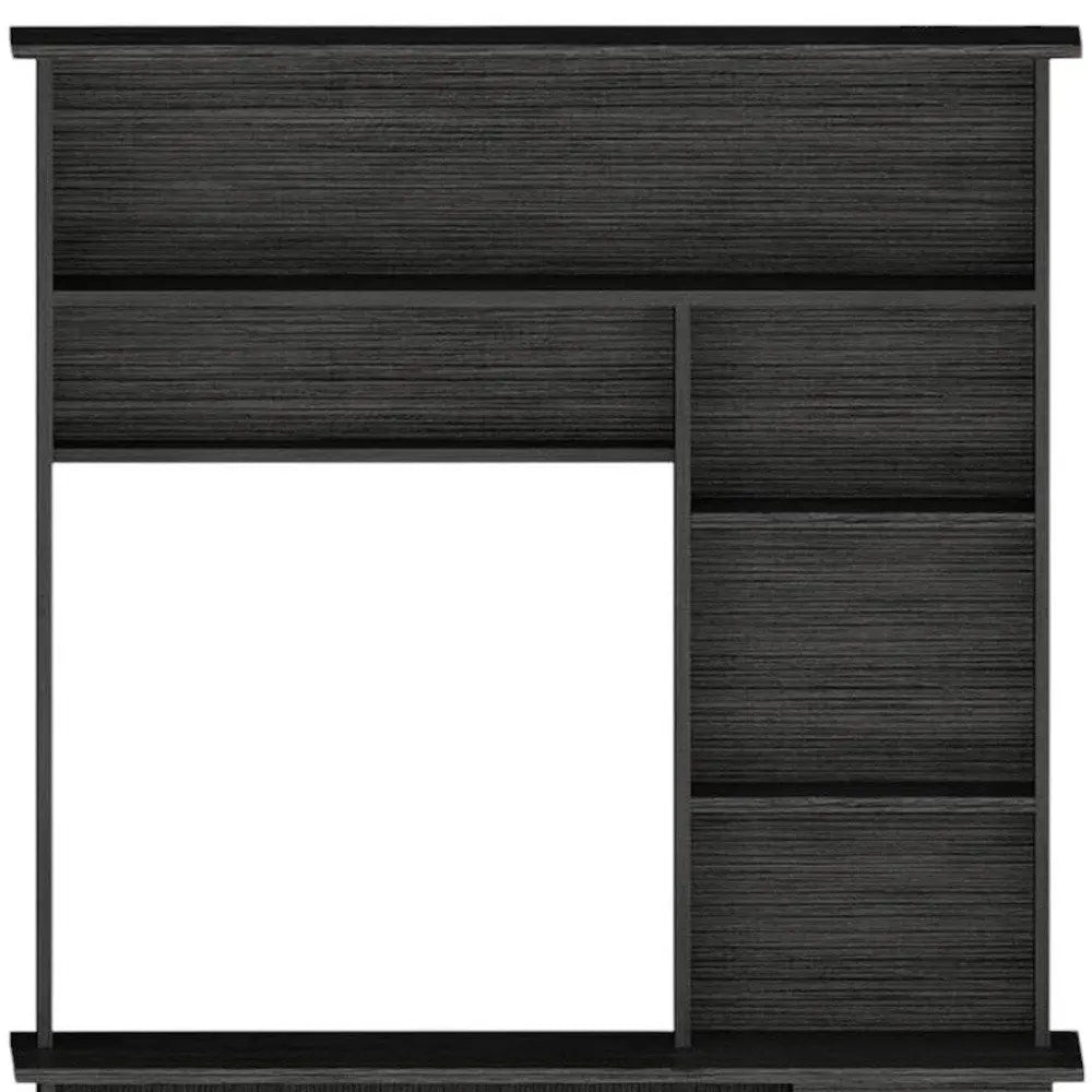 43" Gray Computer Desk With Hutch - NOBLE HOME INTERIORS