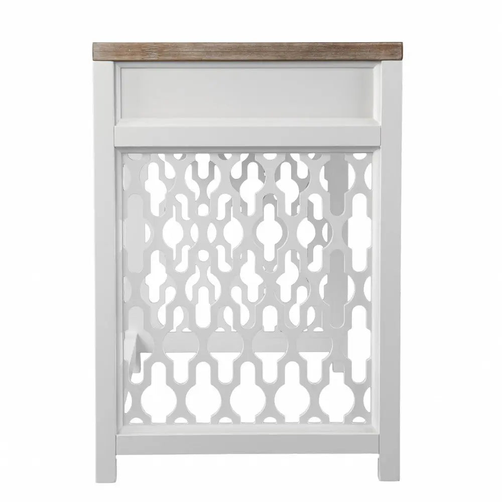 43" Natural And White Writing Desk With Three Drawers - NOBLE HOME INTERIORS