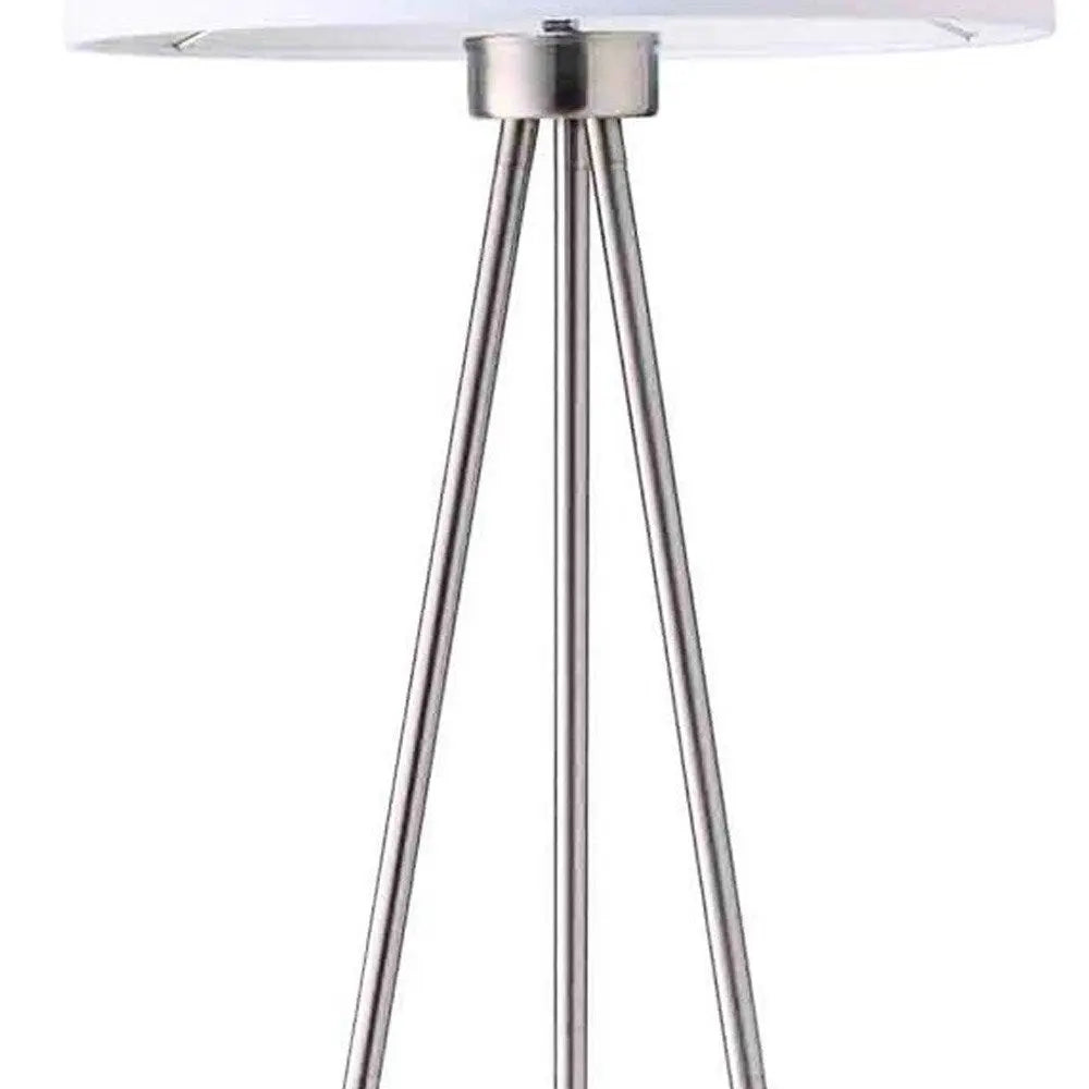 59" White Tripod Floor Lamp With White Drum Shade HomeRoots