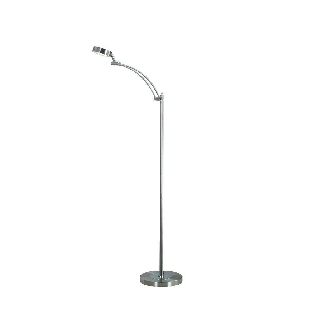 54" Silver Adjustable LED Task Floor Lamp With Silver HomeRoots