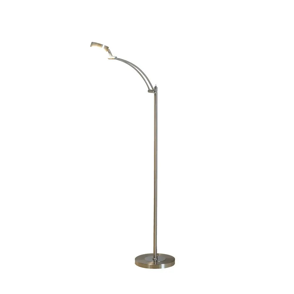 54" Silver Adjustable LED Task Floor Lamp With Silver HomeRoots