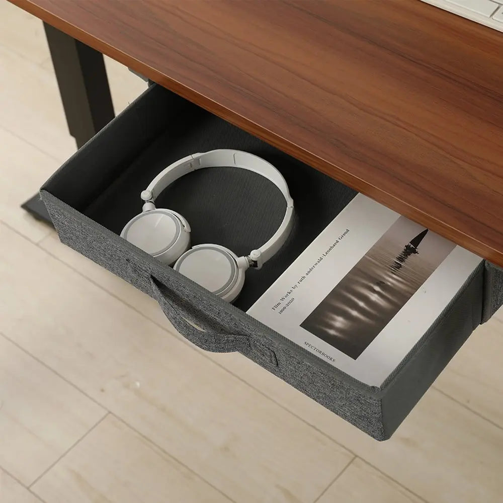 45" Adjustable Oak and White Standing Desk - NOBLE HOME INTERIORS