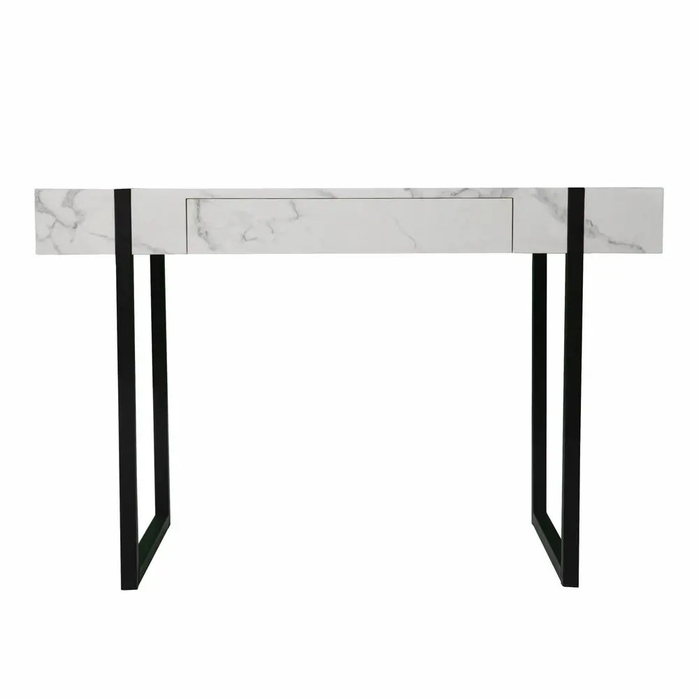 45" White and Black Writing Desk - NOBLE HOME INTERIORS