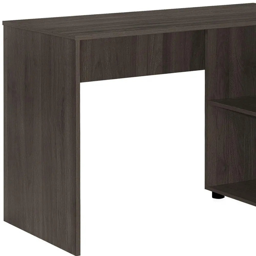 46" Brown Wood L Shape Computer Desk - NOBLE HOME INTERIORS