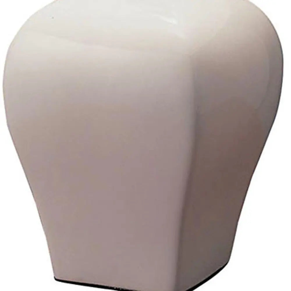 13" White Ceramic Bedside Table Lamp With Off-White Shade HomeRoots