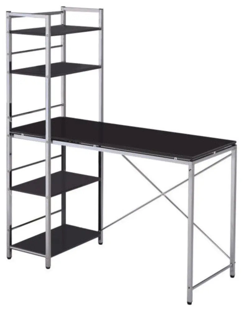 47" Black and Silver Computer Desk - NOBLE HOME INTERIORS