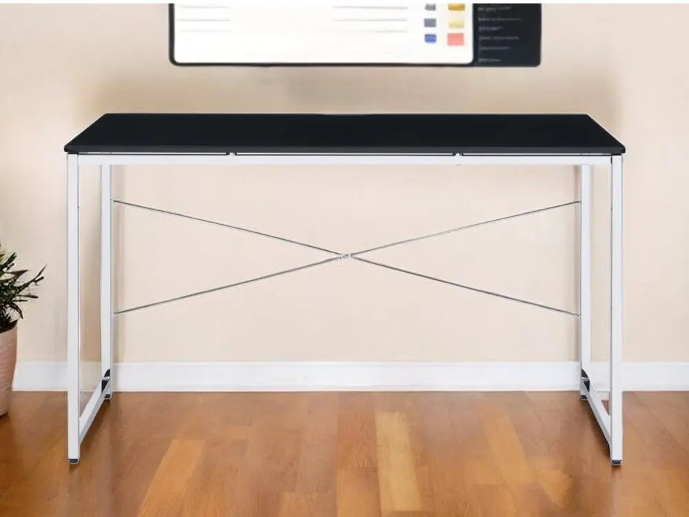 47" Black and Silver Writing Desk - NOBLE HOME INTERIORS