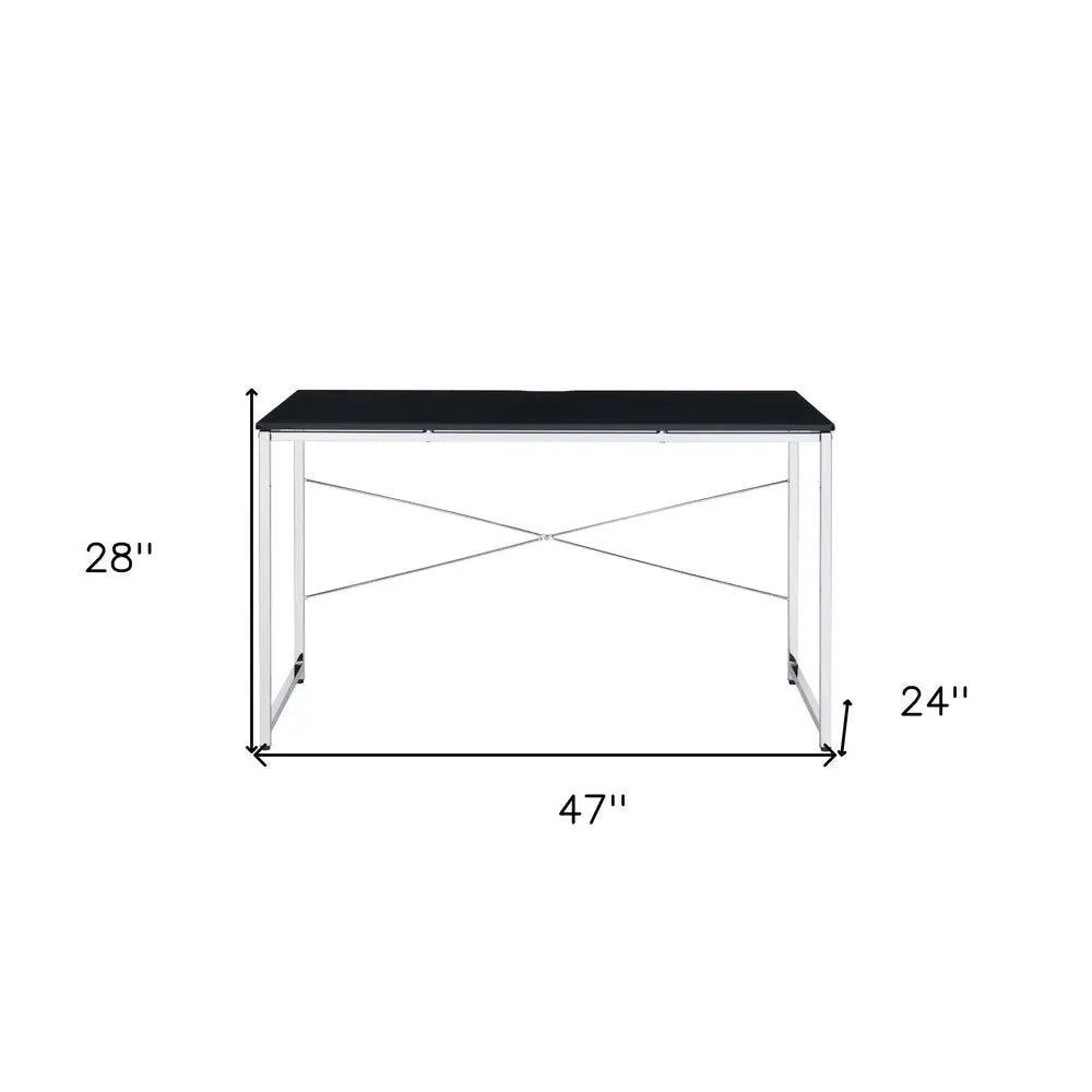 47" Black and Silver Writing Desk - NOBLE HOME INTERIORS