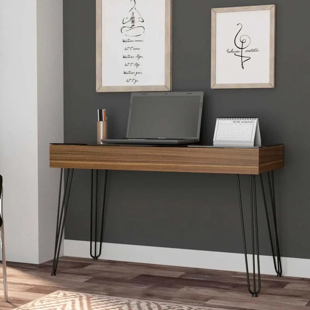 47" Brown and Black Computer Desk - NOBLE HOME INTERIORS