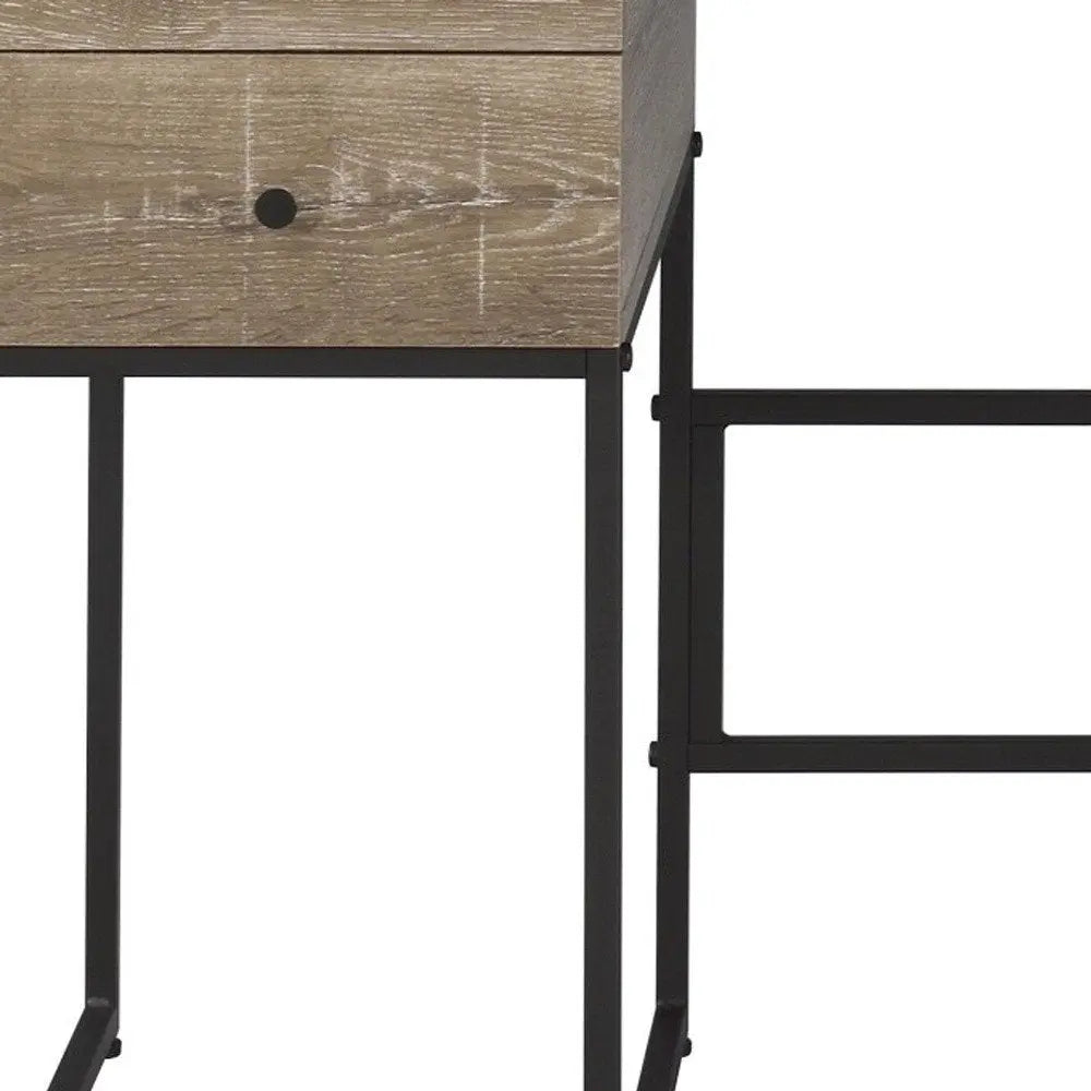47" Brown and Black Writing Desk With Four Drawers - NOBLE HOME INTERIORS