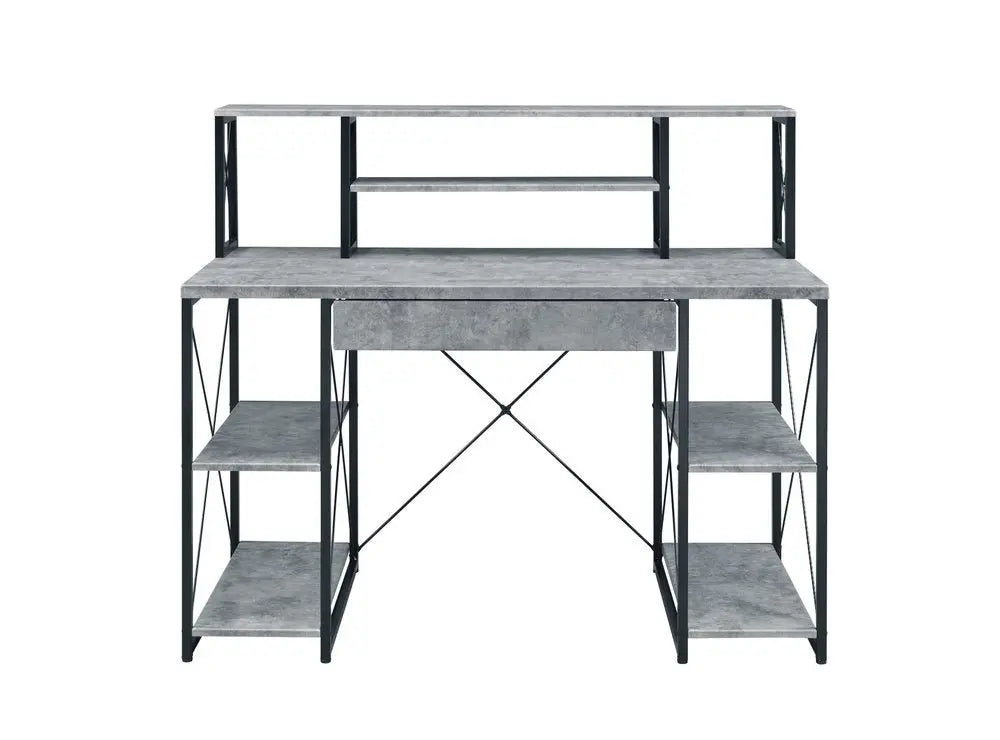 47" Gray and Black Computer Desk - NOBLE HOME INTERIORS