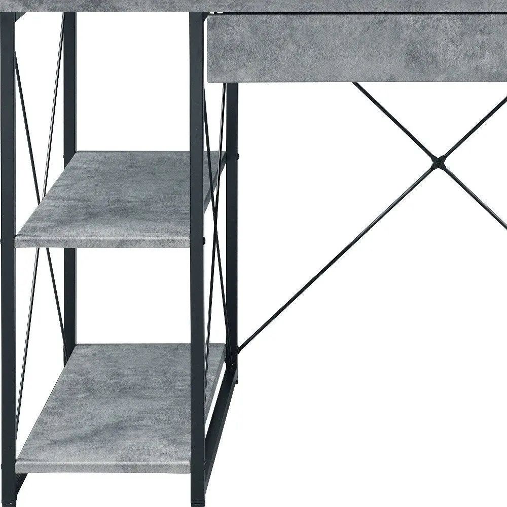 47" Gray and Black Computer Desk - NOBLE HOME INTERIORS