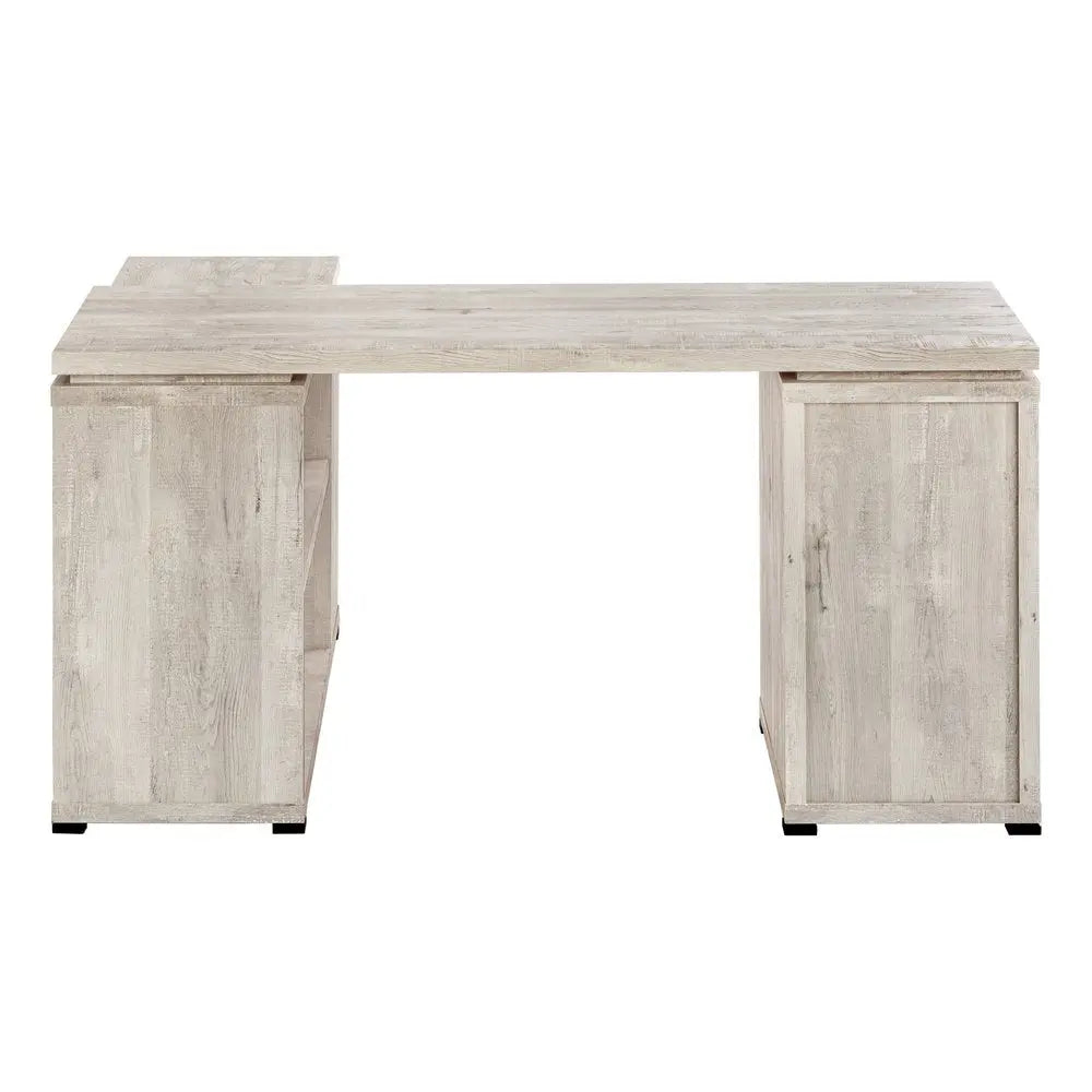 47" Gray L Shape Computer Desk With Three Drawers - NOBLE HOME INTERIORS