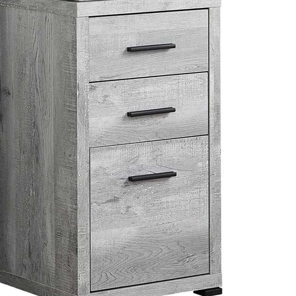 47" Gray L Shape Computer Desk With Three Drawers - NOBLE HOME INTERIORS