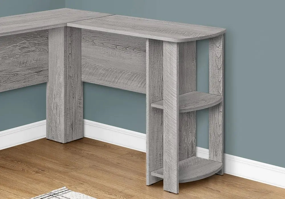 47" Gray Wood Corner Computer Desk - NOBLE HOME INTERIORS