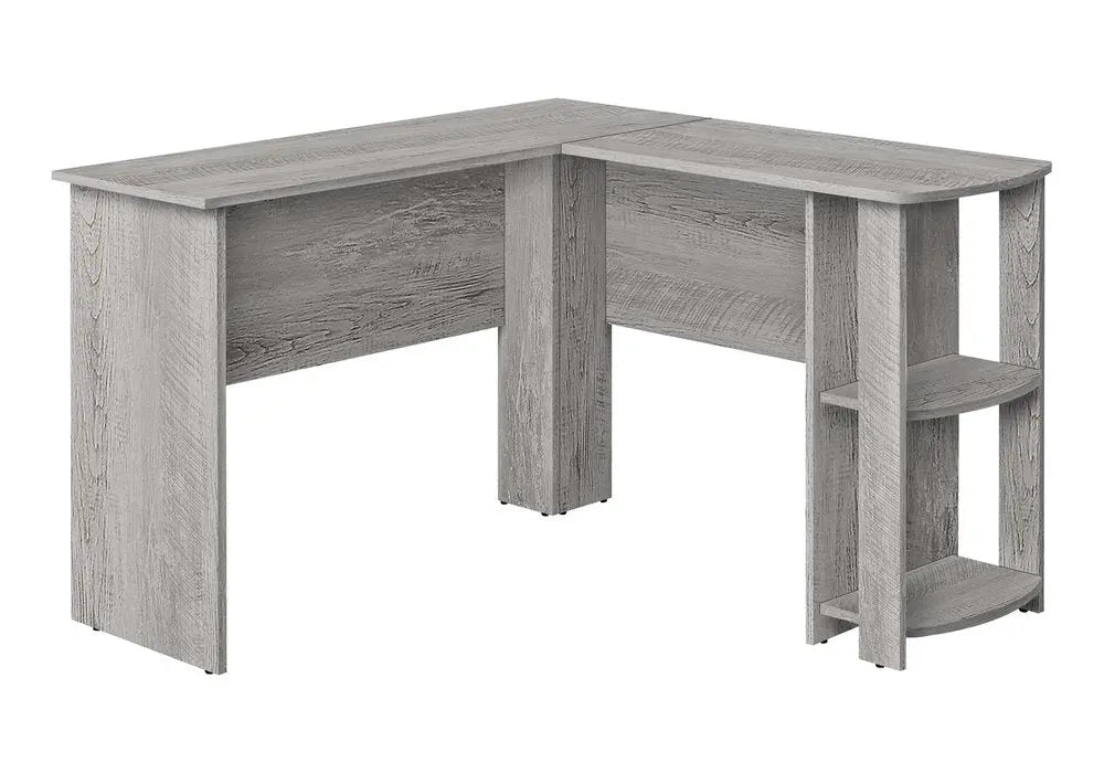 47" Gray Wood Corner Computer Desk - NOBLE HOME INTERIORS