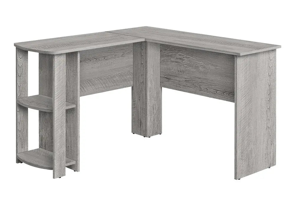 47" Gray Wood Corner Computer Desk - NOBLE HOME INTERIORS