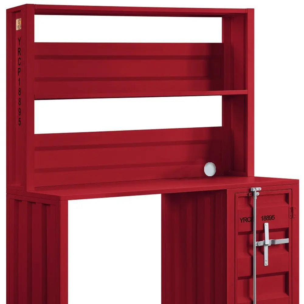 47" Red Iron Writing Desk - NOBLE HOME INTERIORS