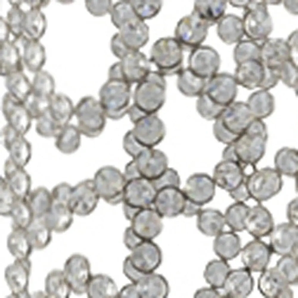 47" Silver Oval Crystal Glass Floor Vase With Faux Crystals - NOBLE HOME INTERIORS