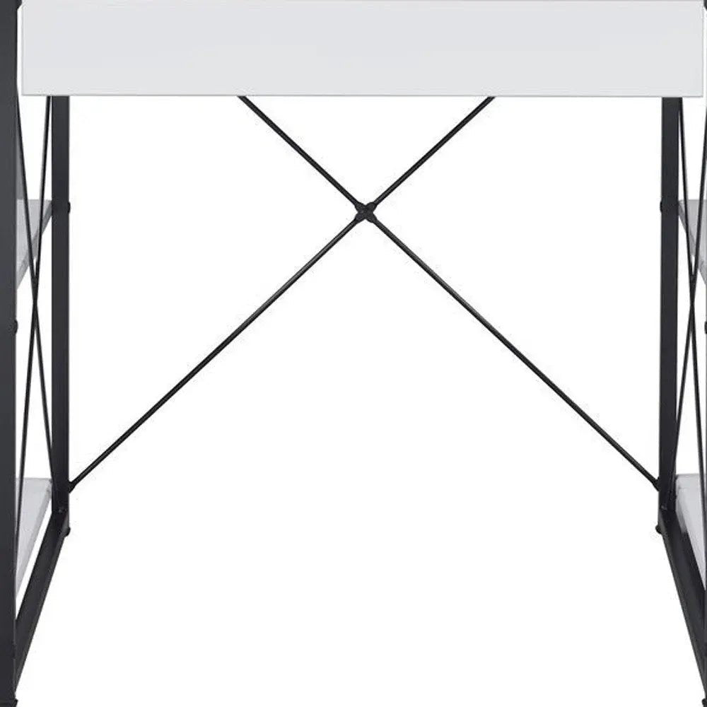 47" White and Black Computer Desk - NOBLE HOME INTERIORS