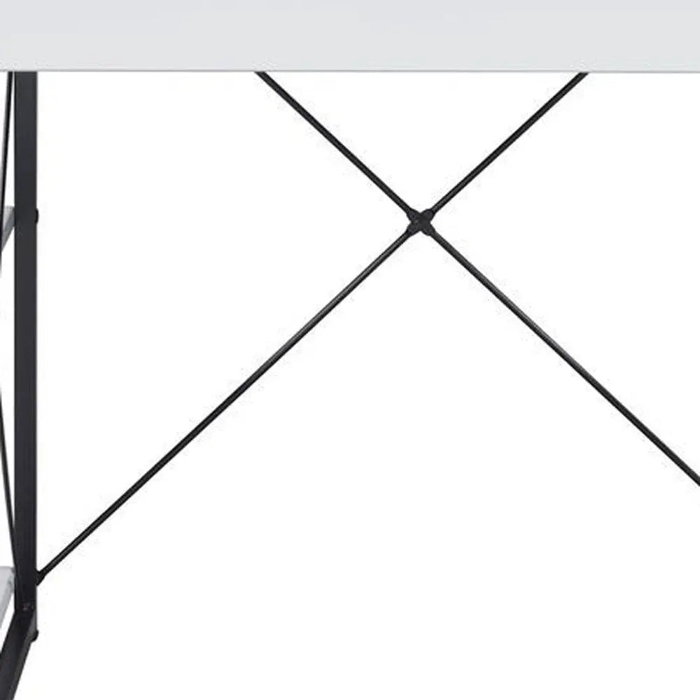 47" White and Black Computer Desk - NOBLE HOME INTERIORS