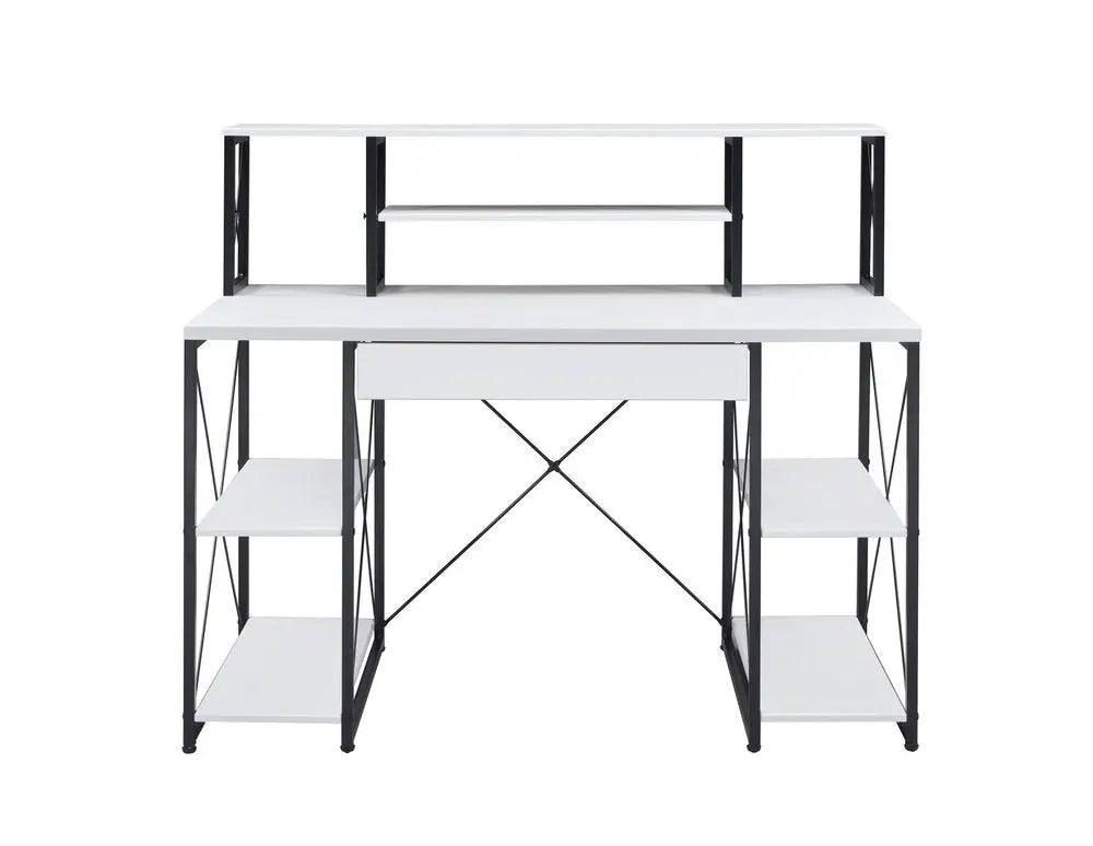 47" White and Black Computer Desk - NOBLE HOME INTERIORS