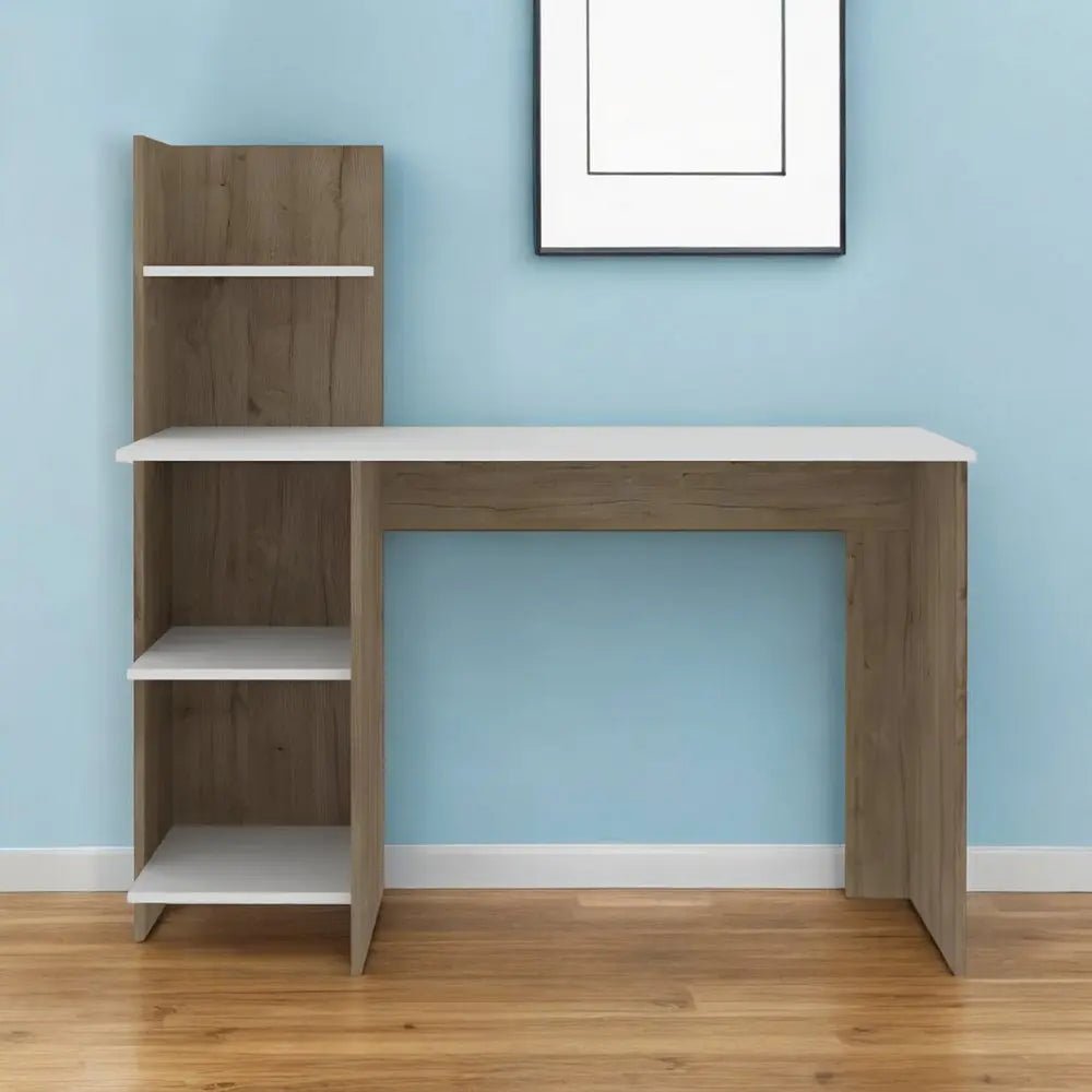 47" White and Brown Computer Desk - NOBLE HOME INTERIORS