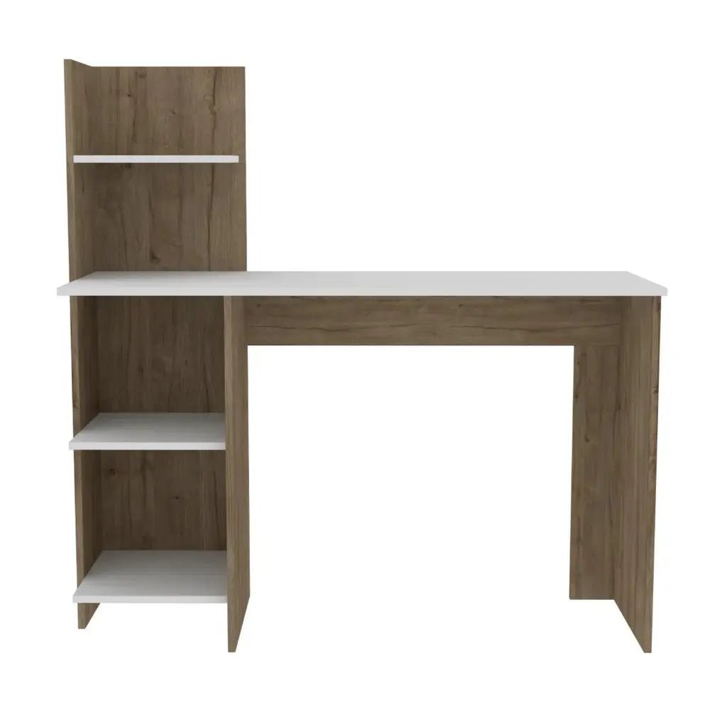 47" White and Brown Computer Desk - NOBLE HOME INTERIORS