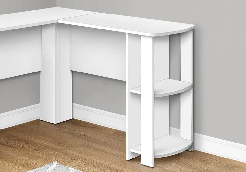 47" White Wood Corner Computer Desk - NOBLE HOME INTERIORS