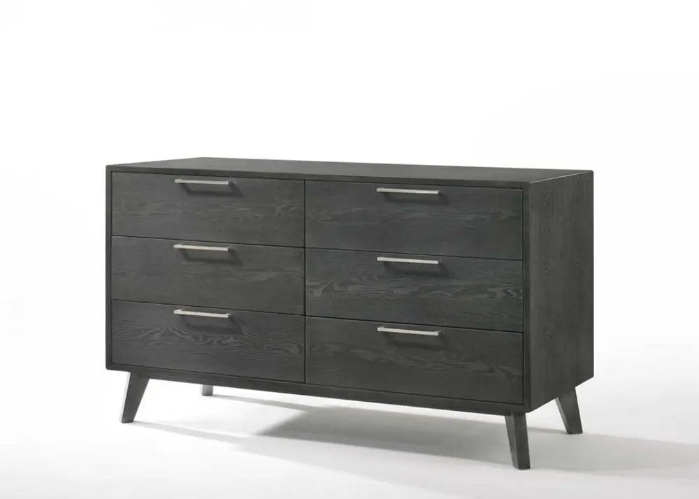 30" Grey Wash Solid Wood Five Drawer Chest HomeRoots