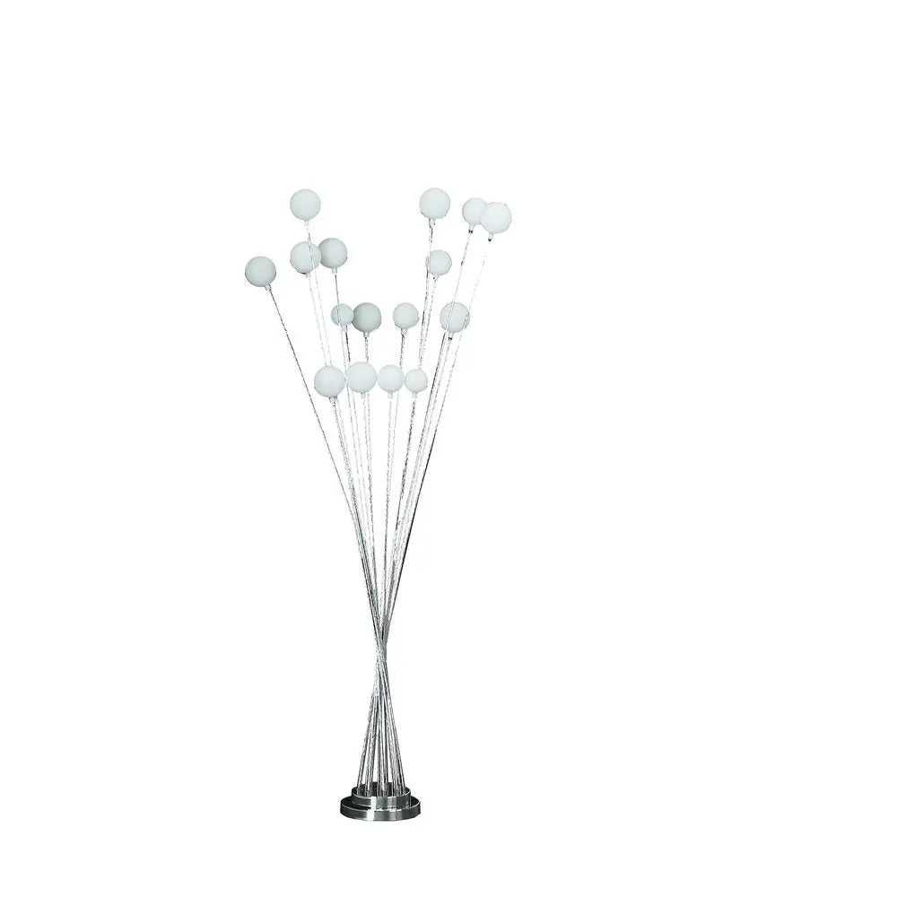 62" Silver 16 LED Novelty Floor Lamp With White HomeRoots