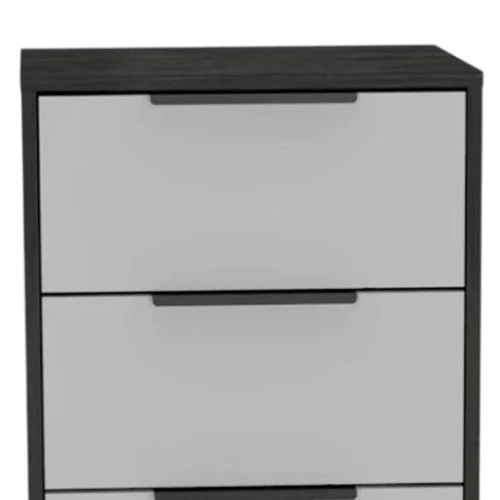 28" White And Smokey Oak Manufactured Wood Three Drawer Dresser HomeRoots