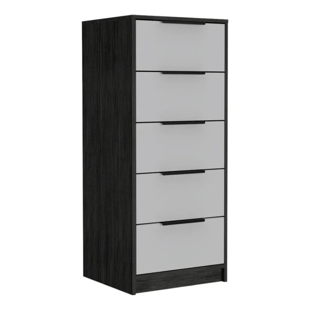 28" White And Smokey Oak Manufactured Wood Three Drawer Dresser HomeRoots