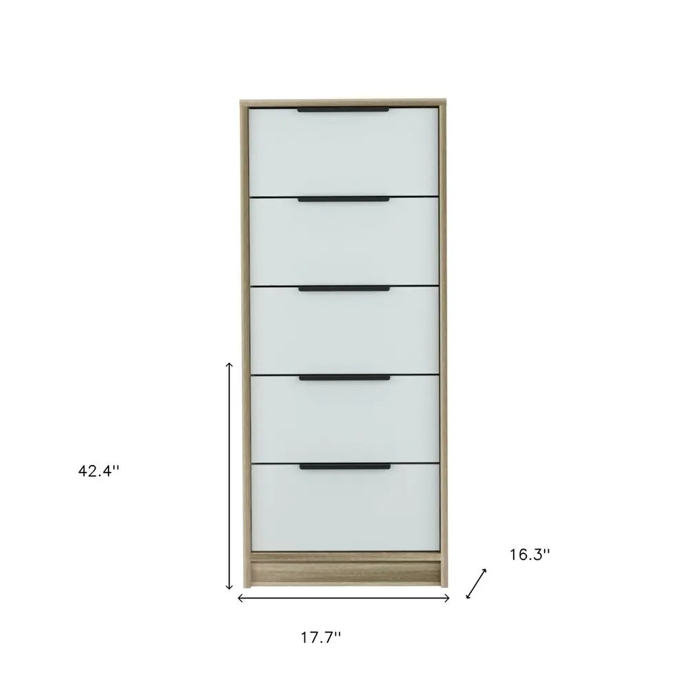 28" Brown And White Three Drawer Dresser HomeRoots