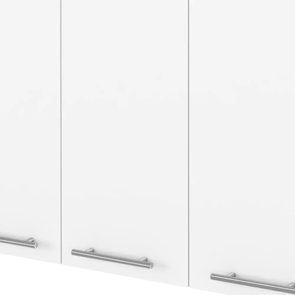 47" White Wood Wall Mounted Accent Chest With Four Doors HomeRoots