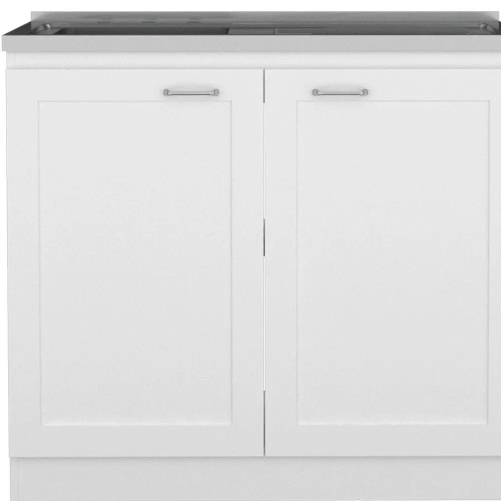 42" Black and White Wood Accent Cabinet Set With Four Doors HomeRoots