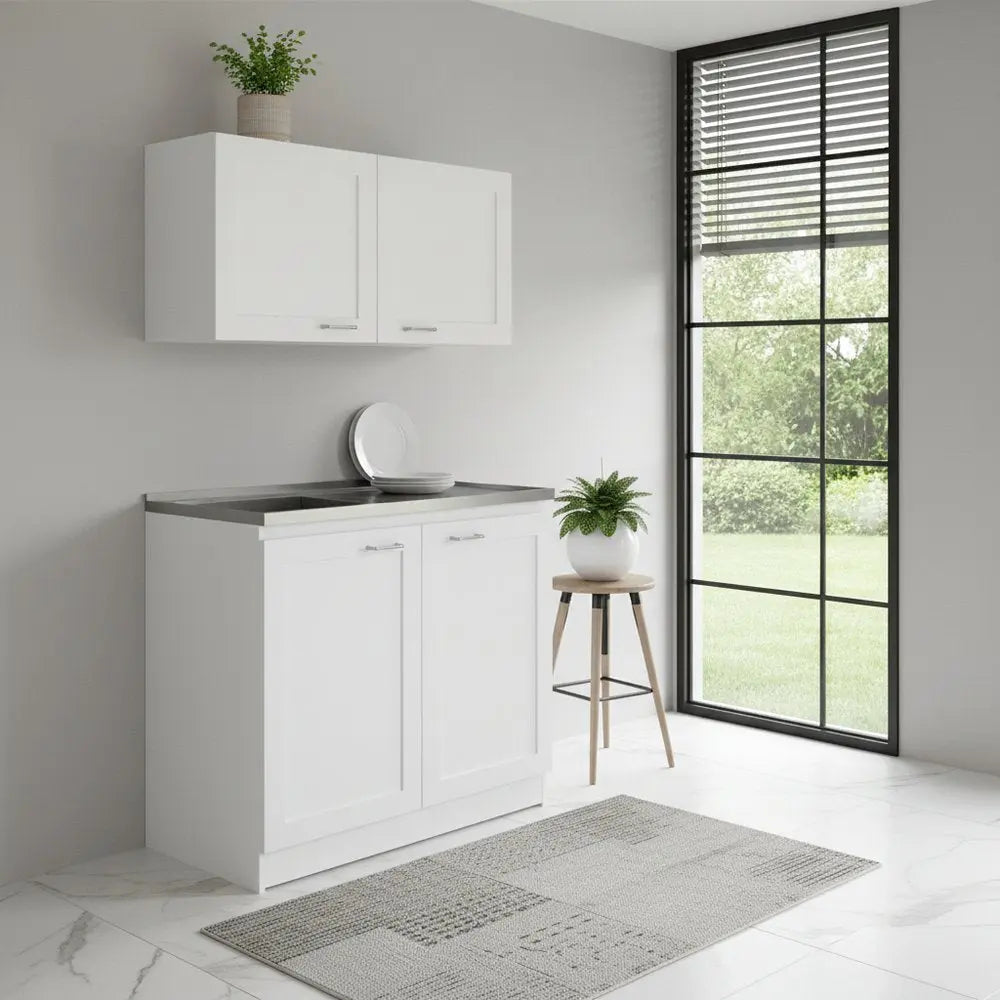 42" Black and White Wood Accent Cabinet Set With Four Doors HomeRoots