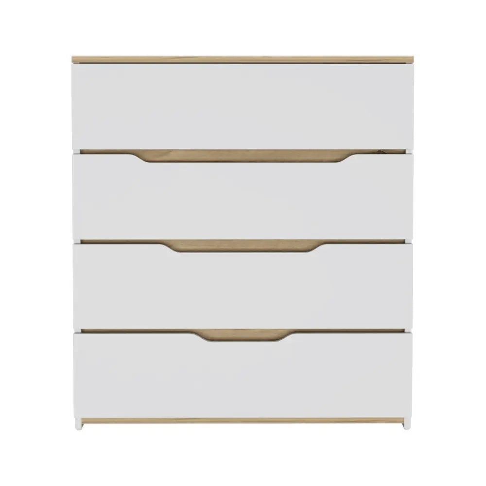 31" Brown and White Four Drawer Standard Chest HomeRoots