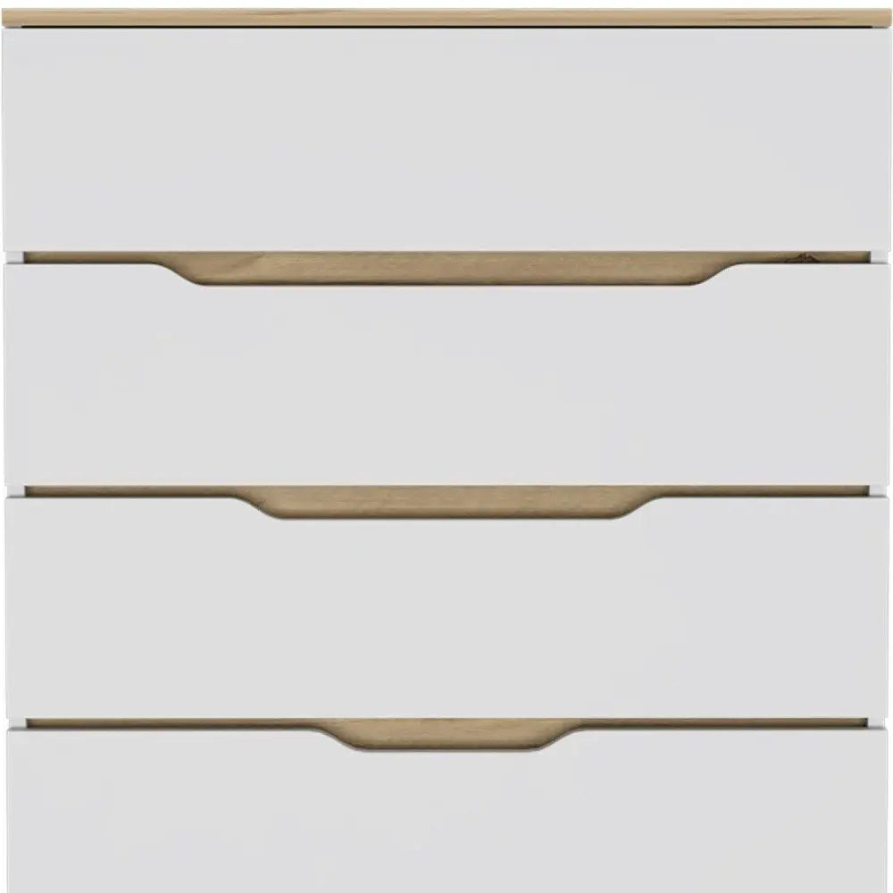 31" Brown and White Four Drawer Standard Chest HomeRoots