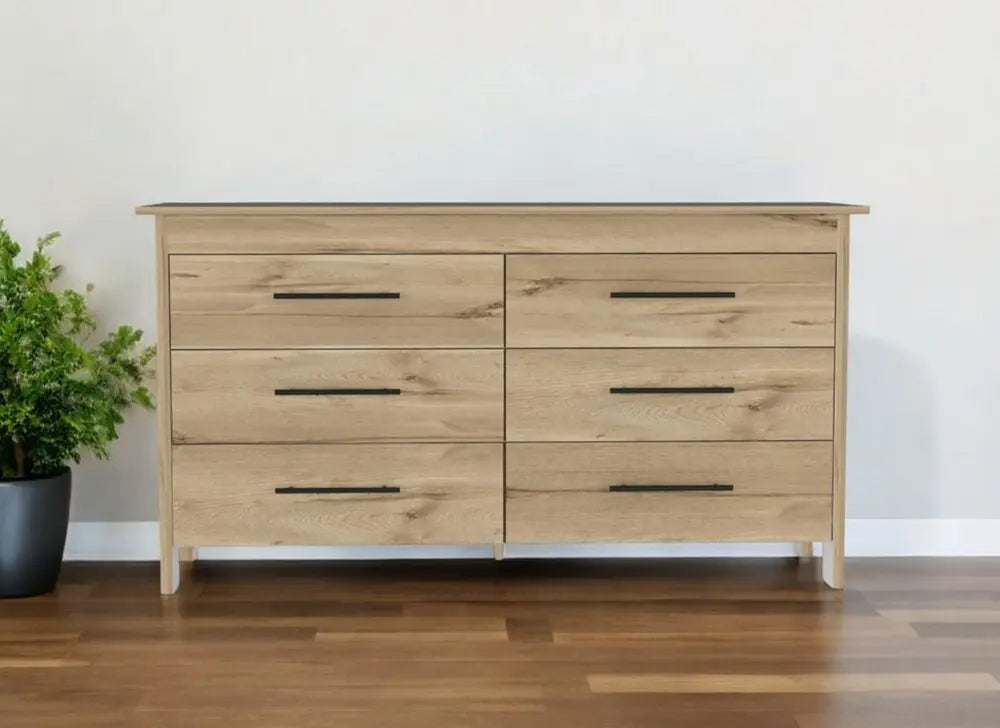 32" Light Gray Six Drawer Double Dresser HomeRoots