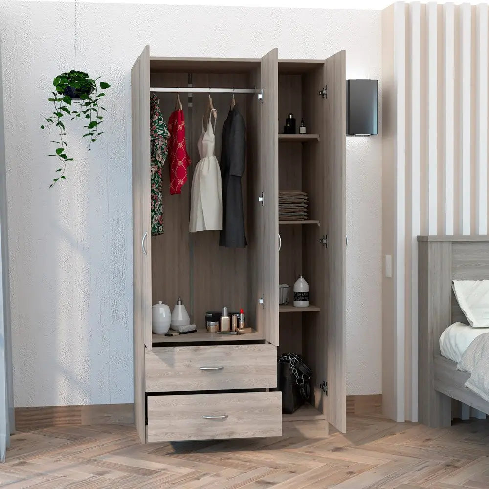 71" Light Oak Manufactured Wood Two Drawer Combo Dresser HomeRoots