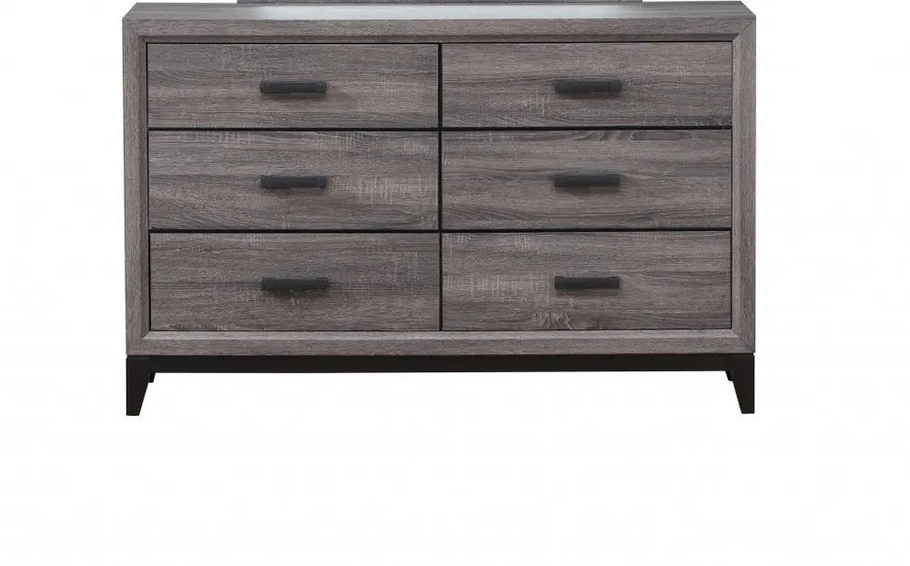 31" Grey Solid Wood Five Drawer Chest HomeRoots