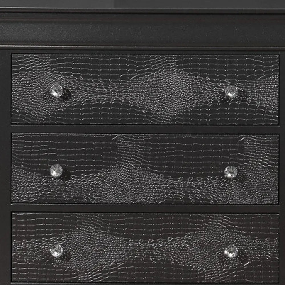 31" Metallic Grey Solid Wood Five Drawer Chest HomeRoots