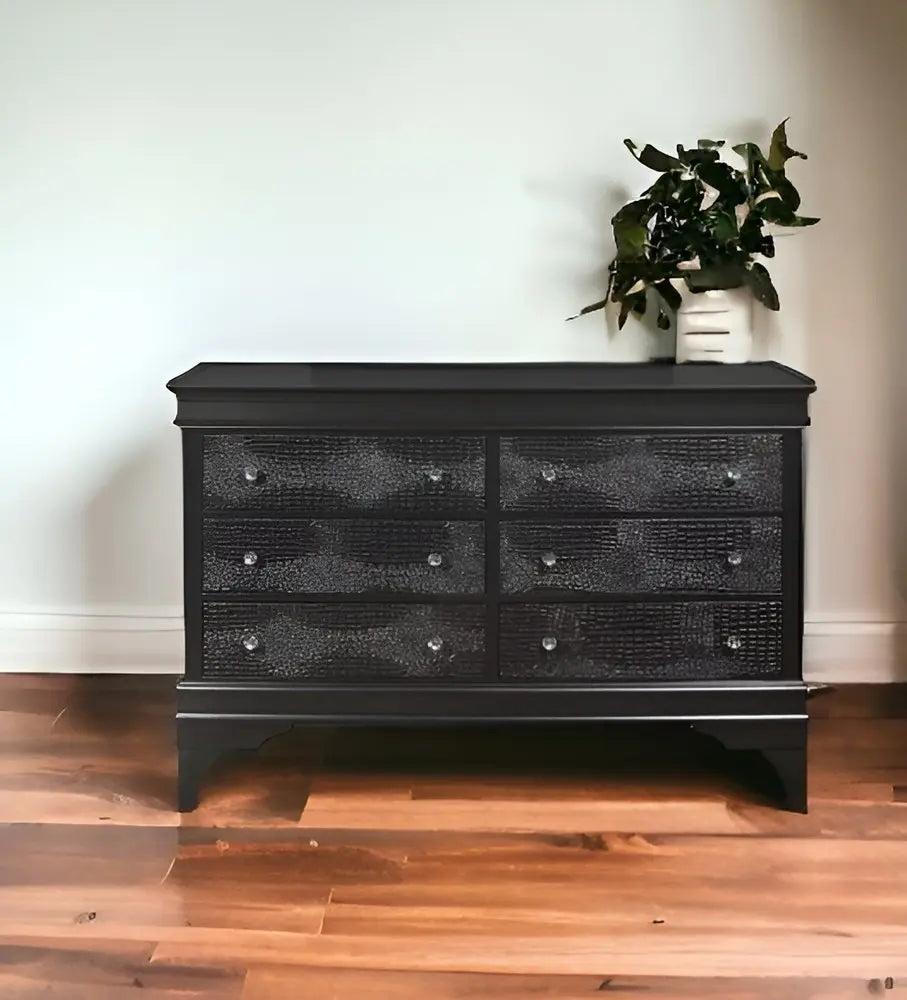31" Metallic Grey Solid Wood Five Drawer Chest HomeRoots