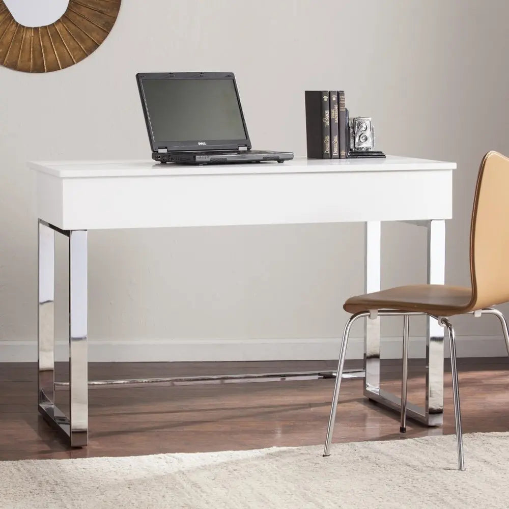 48" Adjustable White Standing Desk Converter - NOBLE HOME INTERIORS