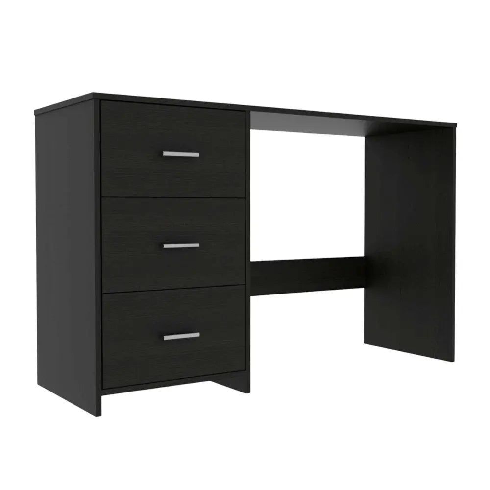 48" Black Computer Desk With Three Drawers - NOBLE HOME INTERIORS