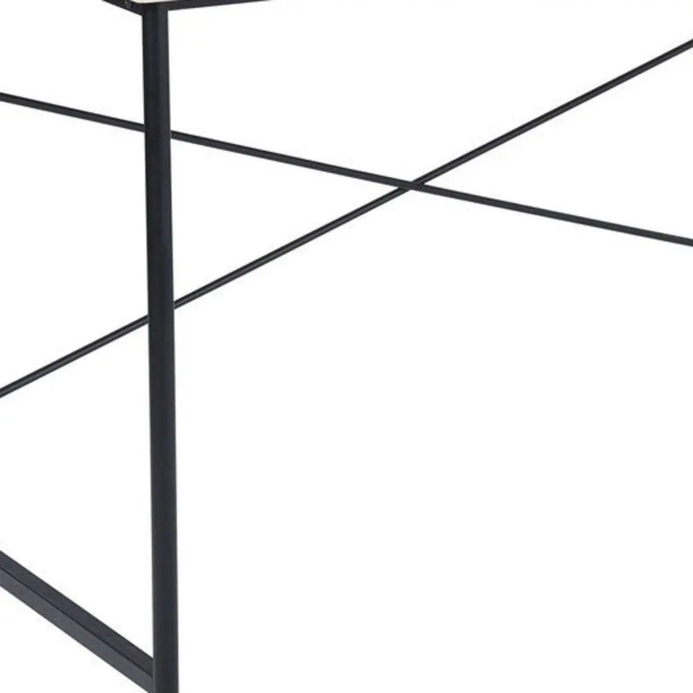 48" Brown and Black Wood Computer Desk - NOBLE HOME INTERIORS