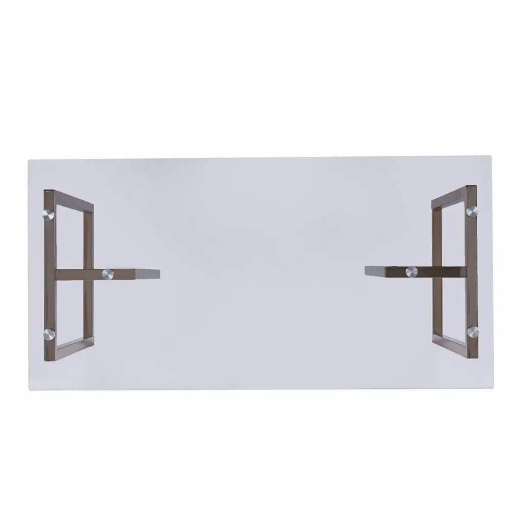 48" Clear and Champagne Glass Writing Desk - NOBLE HOME INTERIORS